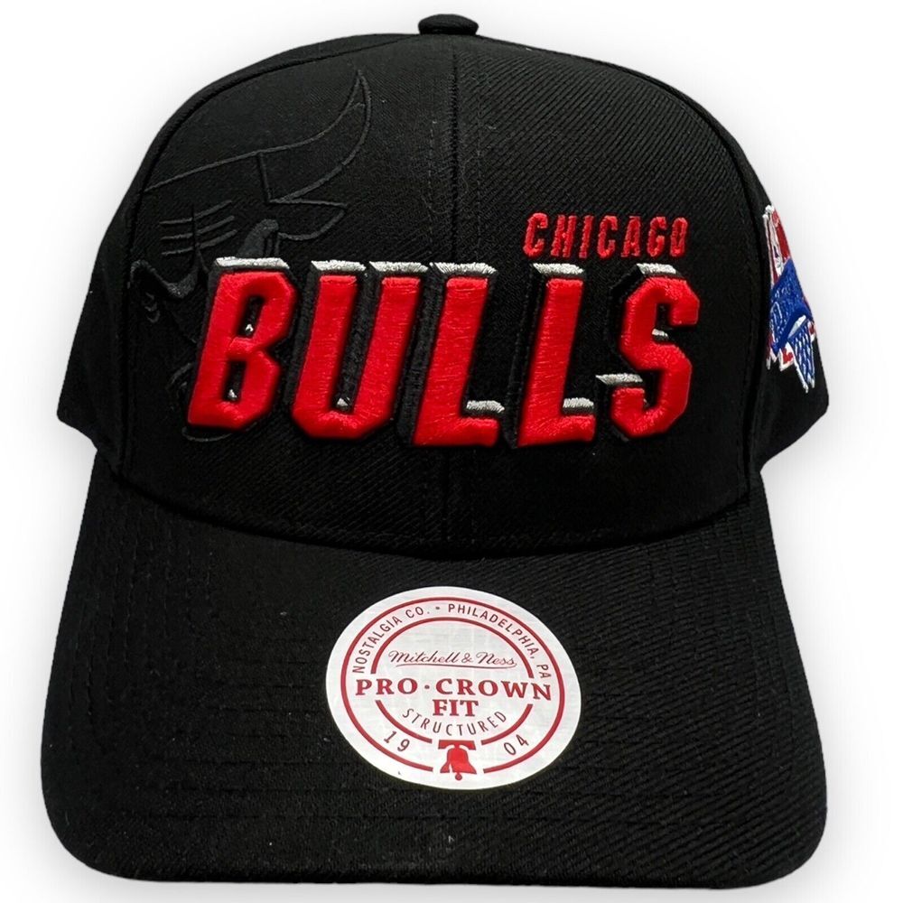 Mitchell Ness Chicago Bulls Men's Black Cap Hat NBA Draft Pro Adjustab Snapback
